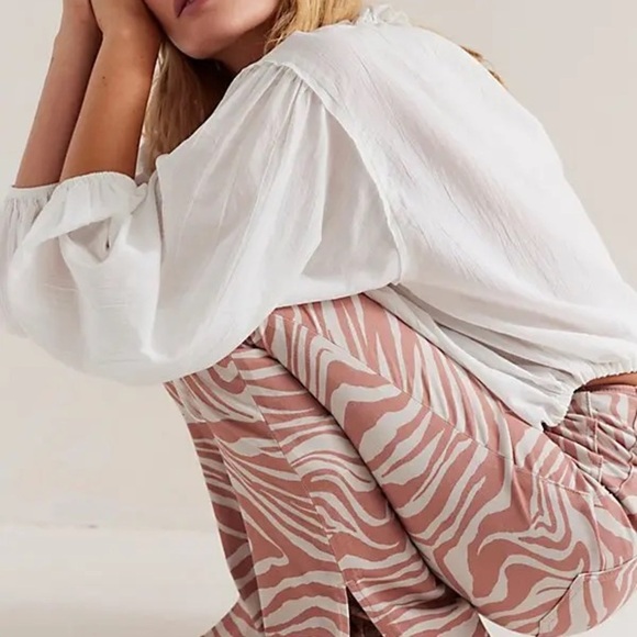 Free people We The Free Tan and White Bootcut Pants - Picture 1 of 12